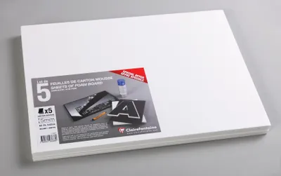 Obrázek produktu pro Clairefontaine 193646C, Kreativní pěnová deska, Bílá, 297 mm, 210 mm, 5 mm, 5 listy
