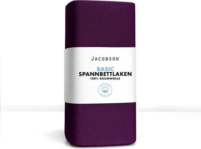 Zdjęcie produktu dla Prześcieradło satynowe Tomivo® JACOBSON, 100% bawełna, rozmiar 120×200–130×200 cm, do materacy o wysokości do 23 cm, kolor królewski fiolet