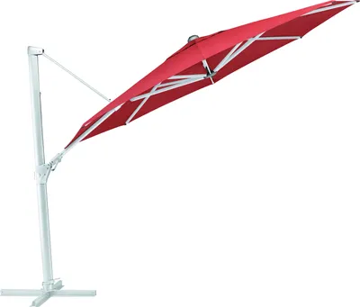 Produktbild von Kettler Easy Swing Ampelschirm 350 cm, UPF 50+, inkl. Abdeckhaube+ Schirmständer, silber/terrakotta, Aluminium/Polyester mit Polyurethan-Beschichtung