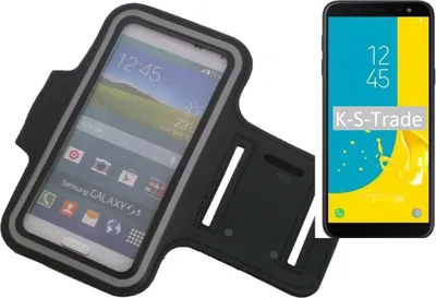 Produktbild von Kompatibel mit Samsung Galaxy J6 (2018) Neopren Jogging Armband Sportarmband Oberarmband schwarz kompatibel mit Samsung Galaxy J6 (2018) mit Reflektor