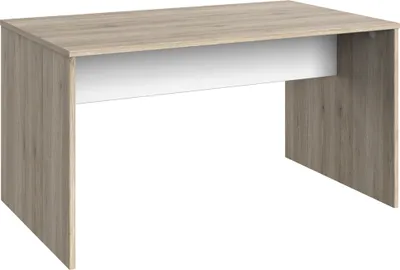 Produktbild von Jugendzimmer Schreibtisch JOHANNESBURG-43 in Eiche Nb. mit weiß, B/H/T: ca. 140/72/70 cm