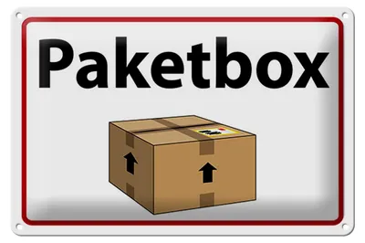 Produktbild von Blechschild Spruch 12x18 cm Paketbox Schild