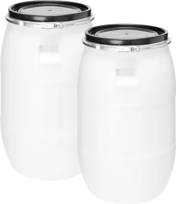 Produktbild von Set 2x Weithalsfass BPA-frei Futtertonne Fass mit Deckel Regentonne GD-0128