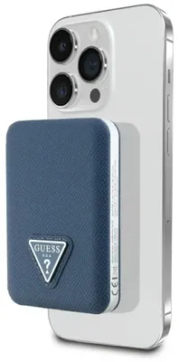Zdjęcie produktu dla Powerbank Indukcyjny Guess Grained Triangle 5000Mah 15W Usb-C Magsafe Niebieski