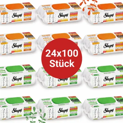 Produktbild von Sleepy Easy Clean Oberflächenreinigungstücher – 12x100 Anannas + 12x100 Orange | Wischpflege