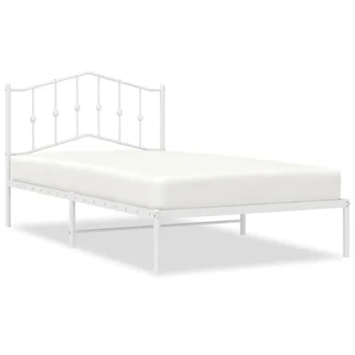 Produktbild von Bettgestell mit Kopfteil Metall Weiß 107x203 cm