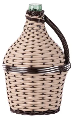 Produktbild von Ballonflasche Strend Pro Cada Wilo, 5 Liter Glas, für Wein und Schnaps, umflochten, MIX Farben