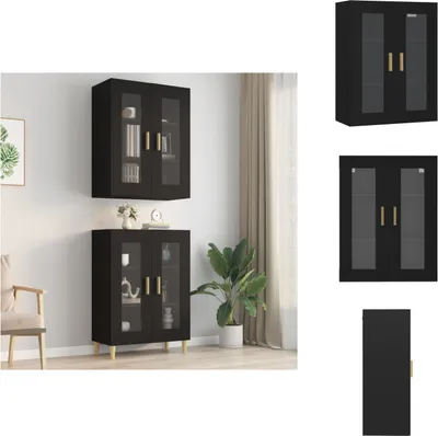 Obrázek produktu pro vidaXL Nástěnná skříňka černá 69,5x34x90 cm - Příborníky