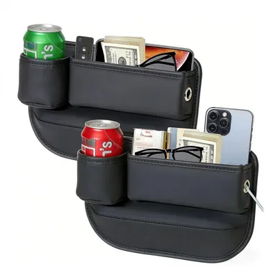 Image de Organisateur de console centrale pour voiture, modèle 2er-Set, couleur noire