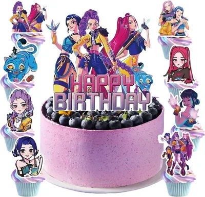 Productafbeelding van Cartoon taarttoppers - Set van 25 - Cupcake-toppers - Taartdecoratie cartoon - Kinderverjaardag - Verjaardag