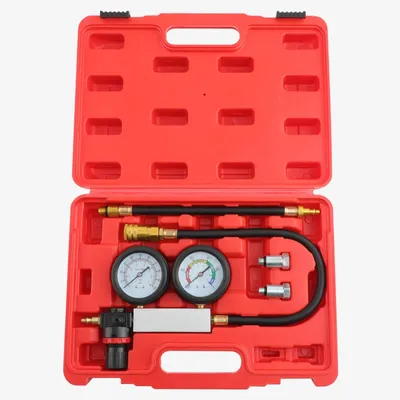 Produktbild von Benzinmotor Zylinder Lecktester - Leakdown Test Kit - Doppelmanometer - Kompressionsprüfer Werkzeugset - Zylinderdruck Tester