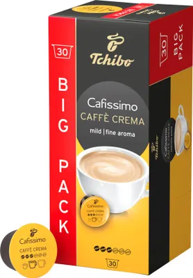 A box of Tchibo Cafissimo coffee capsules.