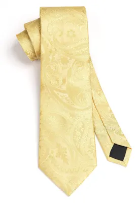Imagen del producto de Corbata para hombre, diseño paisley, tejida, talla única, con pañuelo de bolsillo para ocasiones especiales