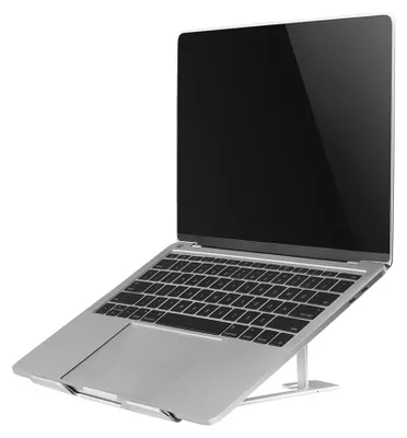 Produktbild von Neomounts NSLS085SILVER Laptop-Halterung 10-17" - faltbar - kompakt - universal, Laptop-Ständer, Silber, Aluminium, 25,4 cm (10"), 43,2 cm (17"), 254 - 431,8 mm (10 - 17")