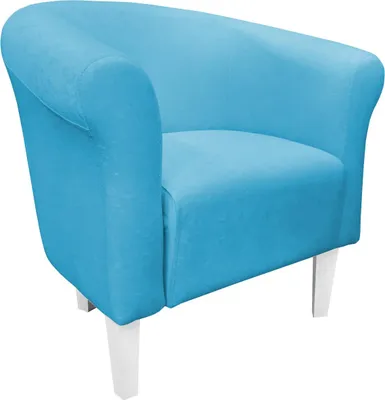 Produktbild von Sessel Milo, Mikrofasergewebe, Farbe: Blau, Füße: 20 cm, Farbe: Weiß