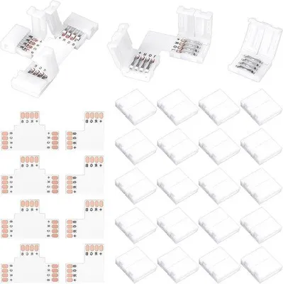 Immagine prodotto di Cavo di collegamento per LED - Connessione a 4 poli - Per collegare strisce LED - Senza alimentatore - 10 mm - Colorato