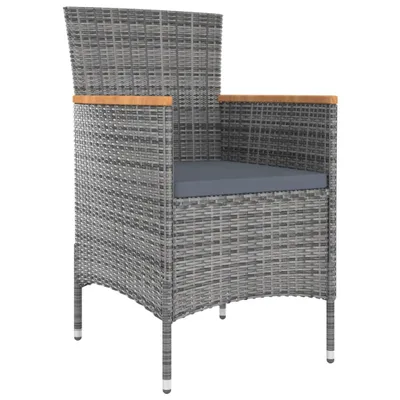 Produktbild von vidaXL 5-tlg. Garten-Essgruppe mit Kissen Poly Rattan Grau