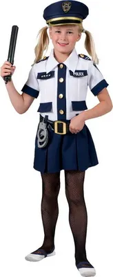 Produktbild von Politie Agente Meisje Amy Wit-Blauw Kostuum 152