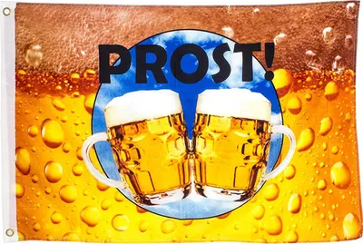 Produktbild von BRUBAKER Hissflagge 'Prost!' Fahne mit Bier-Motiv 60 x 90 cm zum Hissen