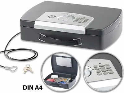 Image de Coffre-fort de voyage en acier pour documents A4  avec serrure électronique