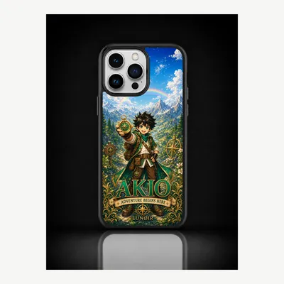 Productafbeelding van iPhone 14 Pro Max hoesje, telefoonhoesje, beschermhoesje, case met Akio design – LUNØIR ©