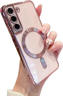 Produktbild von Handyhülle für Samsung Galaxy S21 5G mit Magsafe und Kameraschutz, Magnetisch Ultra Dünn Klar Überzug Schutzhülle Pink