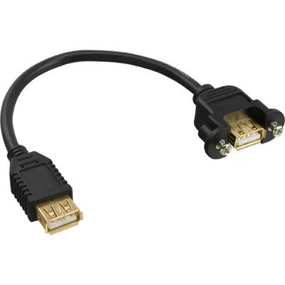 Obrázek produktu pro InLine 33441E, 0,2 m, USB A, USB A, Černá