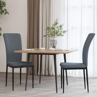 Produktbild von The Living Store Esszimmerstühle 2 Stk. Dunkelgrau Samt