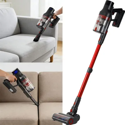 Produktbild von Zyklon Akku Boden-Staubsauger 27 kPa, 430W kabelloser Handstaubsauger mit HEPA Filter, LED Beleuchtung, Teleskoprohr und 4 Saugstufen, 0,7L Staubbehäl
