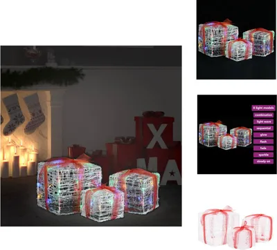 Produktbild von vidaXL LED-Geschenkboxen 3 Stk. Weihnachtsdekoration Mehrfarbig -  Weihnachtsbeleuchtung