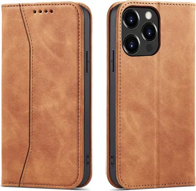 Obrázek produktu pro Pouzdro se slotem na kartu, magnetové efektní pouzdro pro iPhone 13 Pro, hnědé