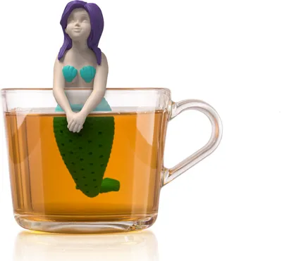 Produktbild von Winkee - Cute Animal Teesieb Meerjungfrau | Tee Ei für losen Tee | Tea Infuser lustig | Teesieb für Tasse | Gewürzsieb Silikon