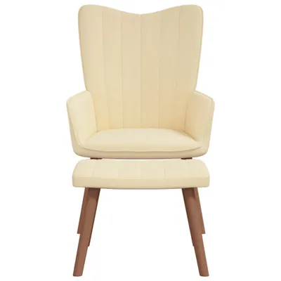 Immagine prodotto di vidaXL Poltrona relax con sgabello in velluto bianco crema