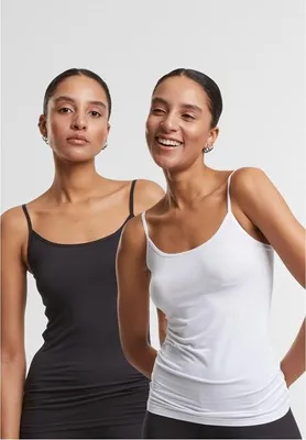 Obrázok produktu pre Dámske tielko Urban Classics Ladies Bamboo Tank Top 2-Pack black+white - XL