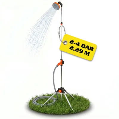 Produktbild von HECHT 00202 Gartendusche | 2-4 bar | 1,72 - 2,29 m Höhe | Stufenlos einstellbar