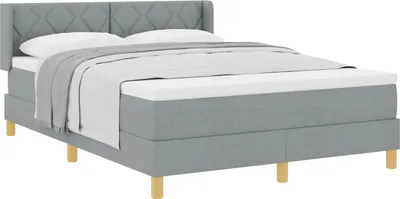 Obrázok produktu pre vidaXL Box spring posteľ s matracom svetlosivá 140 x 200 cm látka