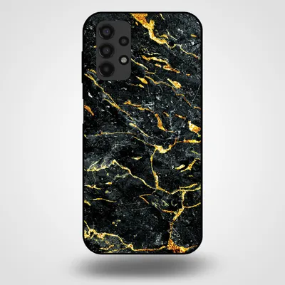 Produktbild von Smartphonica Handytasche für Samsung Galaxy A13 4G mit Marmordruck - TPU Rückseite Abdeckung Fall Marmor Design - Gold Schwarz