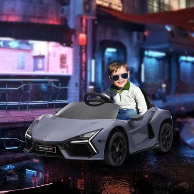 Produktbild von Elektrisches Kinderauto Lamborghini Revuelto | Farbe: Grau | Abmessungen: 60x105x40 cm
