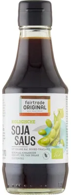 Zdjęcie produktu dla Oryginalny organiczny sos sojowy Fairtrade 200 ml – Fairtrade organiczny sos przyprawowy