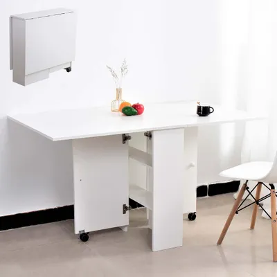 Immagine prodotto di Tavolo Pieghevole Salvaspazio in Legno Bianco