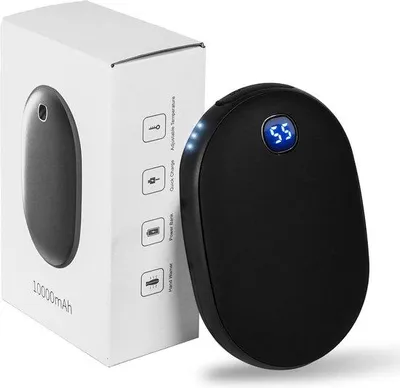 Productafbeelding van Elektrische handwarmer, 3 standen, zwart, draagbaar, oplaadbaar
