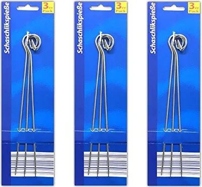 Produktbild von 9x Schaschlik-Grillspieße Edelstahl Schaschlikspieße Fleischspieße Metallspieße