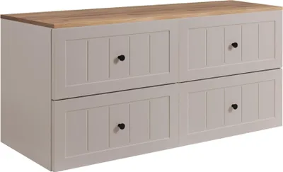 Produktbild von Rodan | Waschbeckenunterschrank - Beige und Braun - 160 cm - 4 Soft-Close Schubladen - Badezimmerschränk
