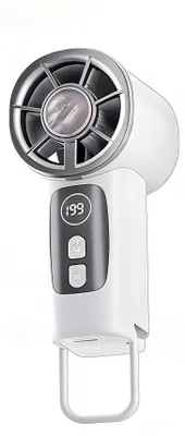 Produktbild von Klappbarer Handventilator tragbar, USB Mini Ventilator mit Haken & LED Anzeige, leiser Sommer Ventilator für Büro & Reisen