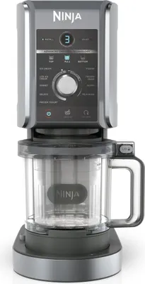 A front view of a Ninja ice cream maker on a white background.