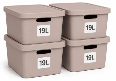 Produktbild von Plastard Aufbewahrungsbox mit Deckel 4er-Set 19 Liter in Pink