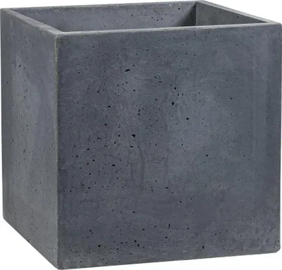 Zdjęcie produktu dla Donica Betonowa Zewnętrzna Na Dwór Z Otworami Zadora BOX M 45x45x45 grafitowy