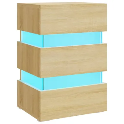 Obrázek produktu pro Noční stolek s LED dub sonoma 45 x 35 x 67 cm kompozitní dřevo
