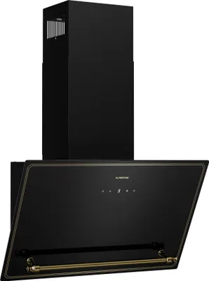 Image de Klarstein Victoria Hotte Aspirante - 60cm Hotte Cuisine Angulaire, Débit 336 m³/h, Écran LED, A++ Énergie, Silencieuse 52 dB, Noir & Or, Extraction & Recirculation