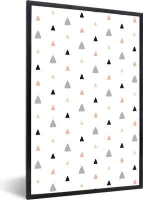 Produktbild von MuchoWow® MuchoWow® Gerahmtes Poster Dreieck - Muster - Farben 60x90 cm - Poster mit zchwarzem Bilderrahmen - Kunst